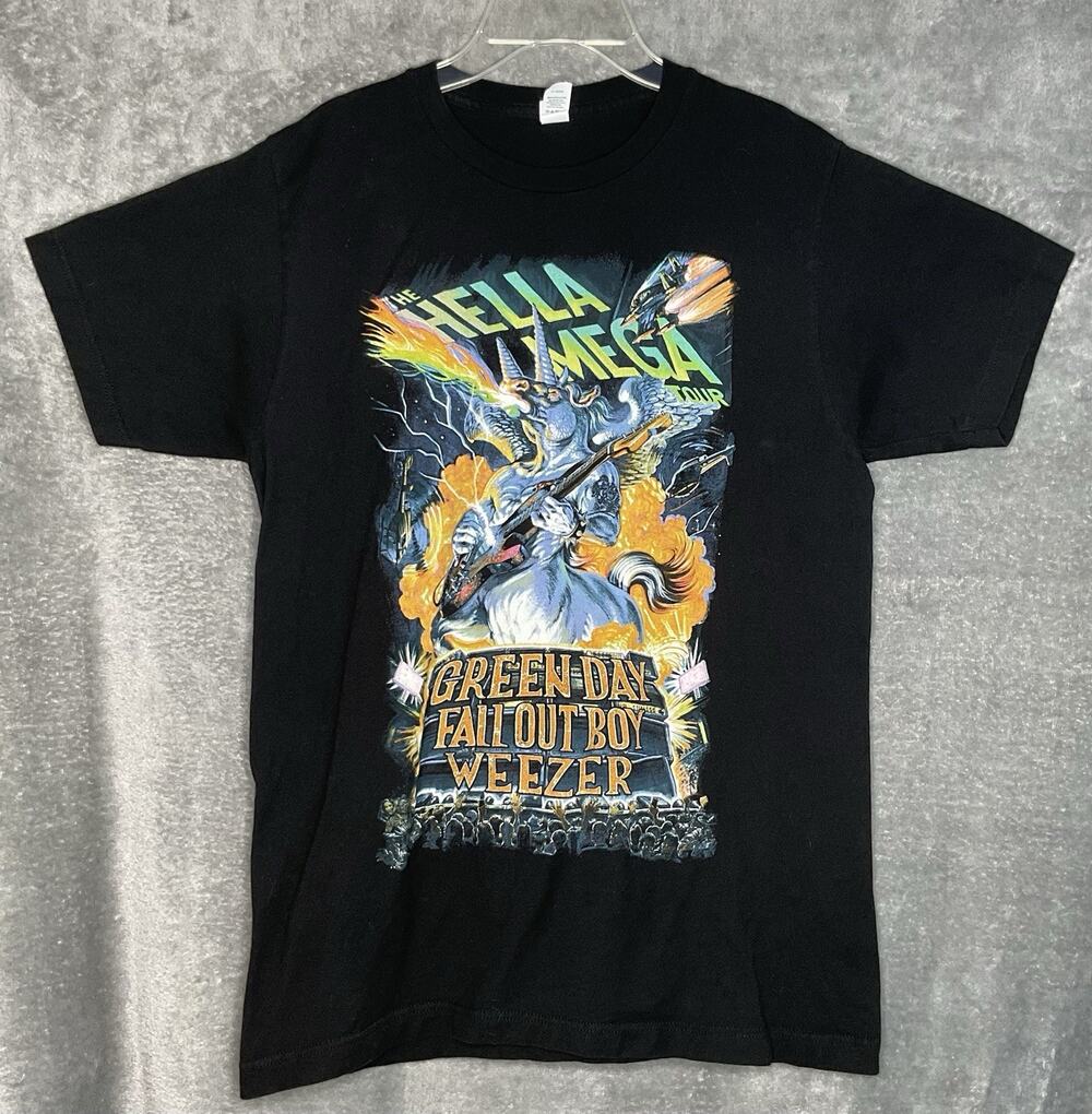 Hella Mega Tour 2021 Green Day Fall Out Boy Weezer Mens Medium Black T-Shirt